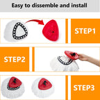 Spin Mop Replacement Heads 100% Microfiber | Cedar Compatible


