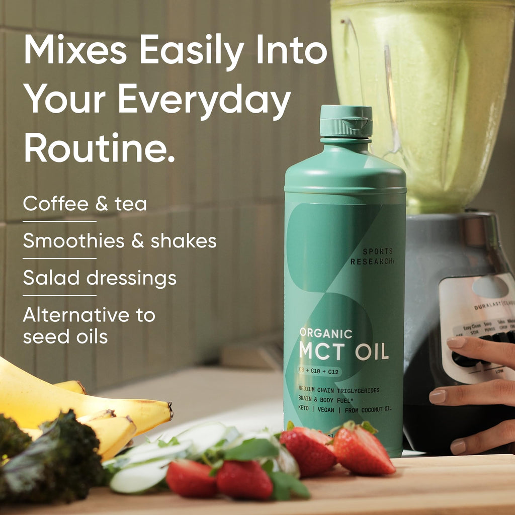 Sports Research MCT Oil Organic C8 & C10 | Keto & Vegan

