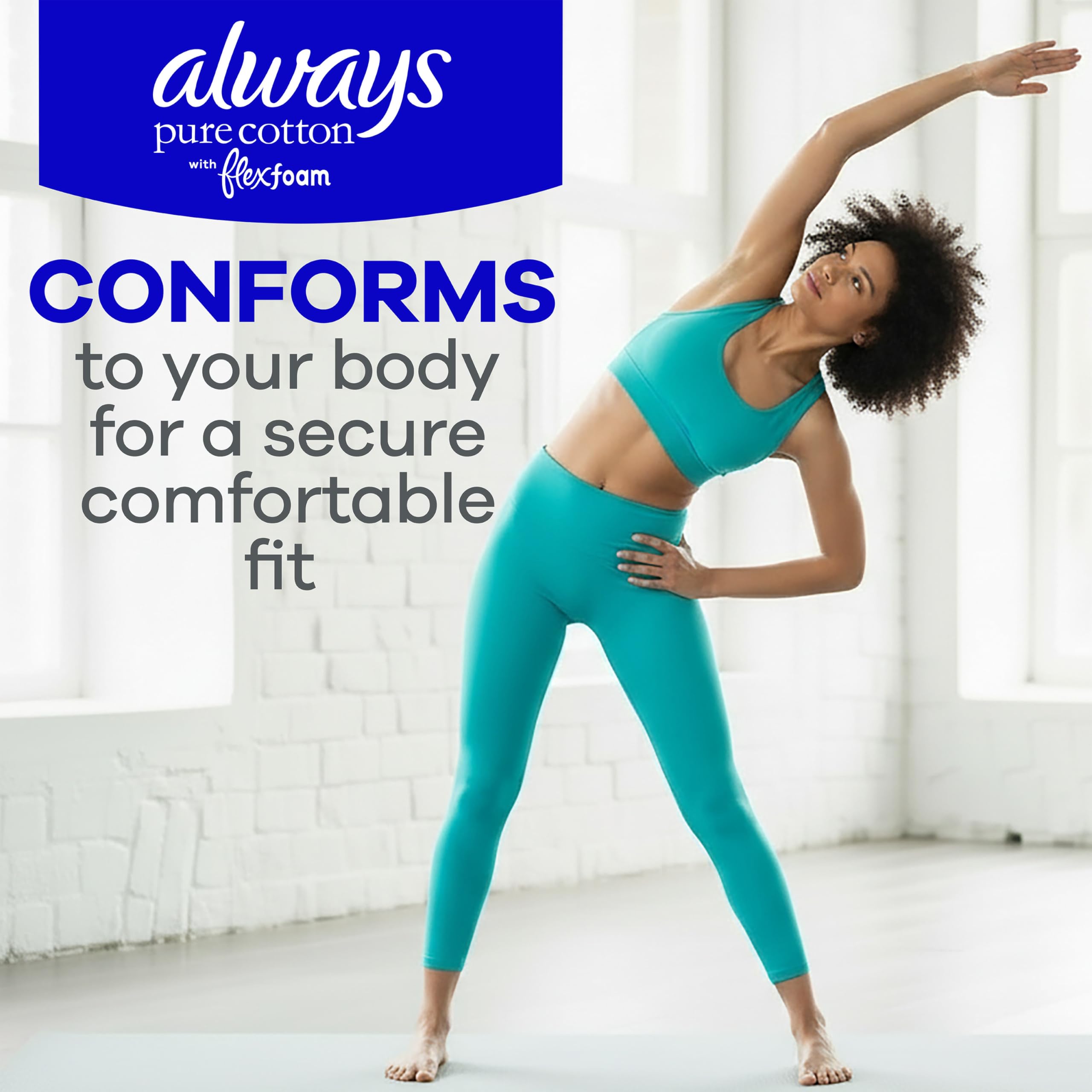 Pads Always Pure Cotton FlexFoam Unscented with Wings

