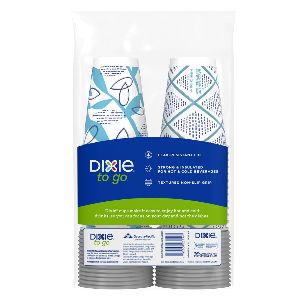 Paper Coffee Cups Dixie To Go - Insulated Non-Slip Grip

