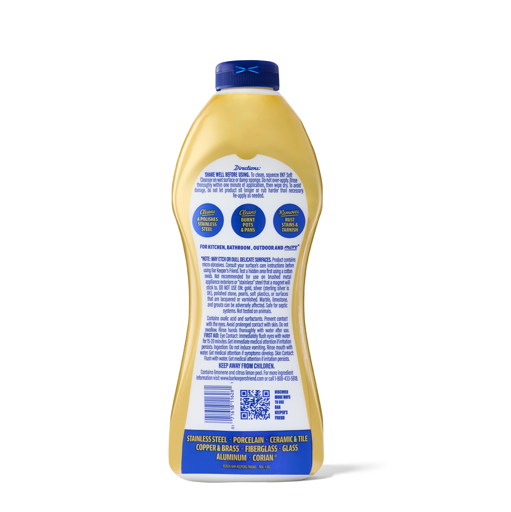 Bar Keepers Friend Soft Cleanser Liquid|Multisurface Cleaner

