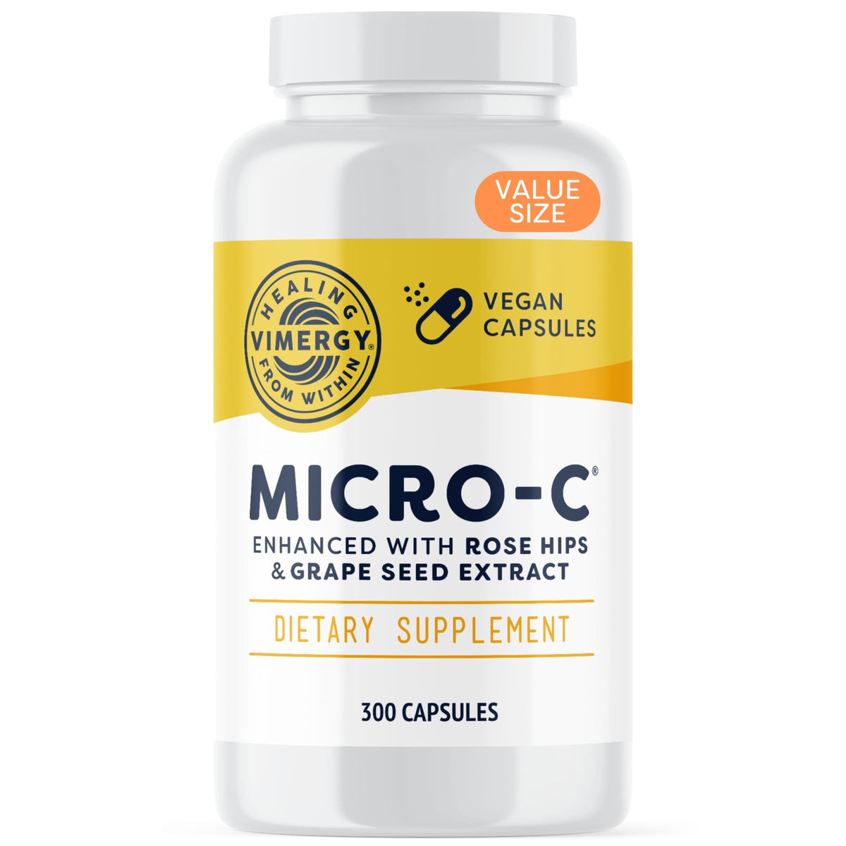 Vimergy Micro-C Vitamin C Capsules 500 mg for Immune Support & Collagen, Kosher Vegan Gluten-Free