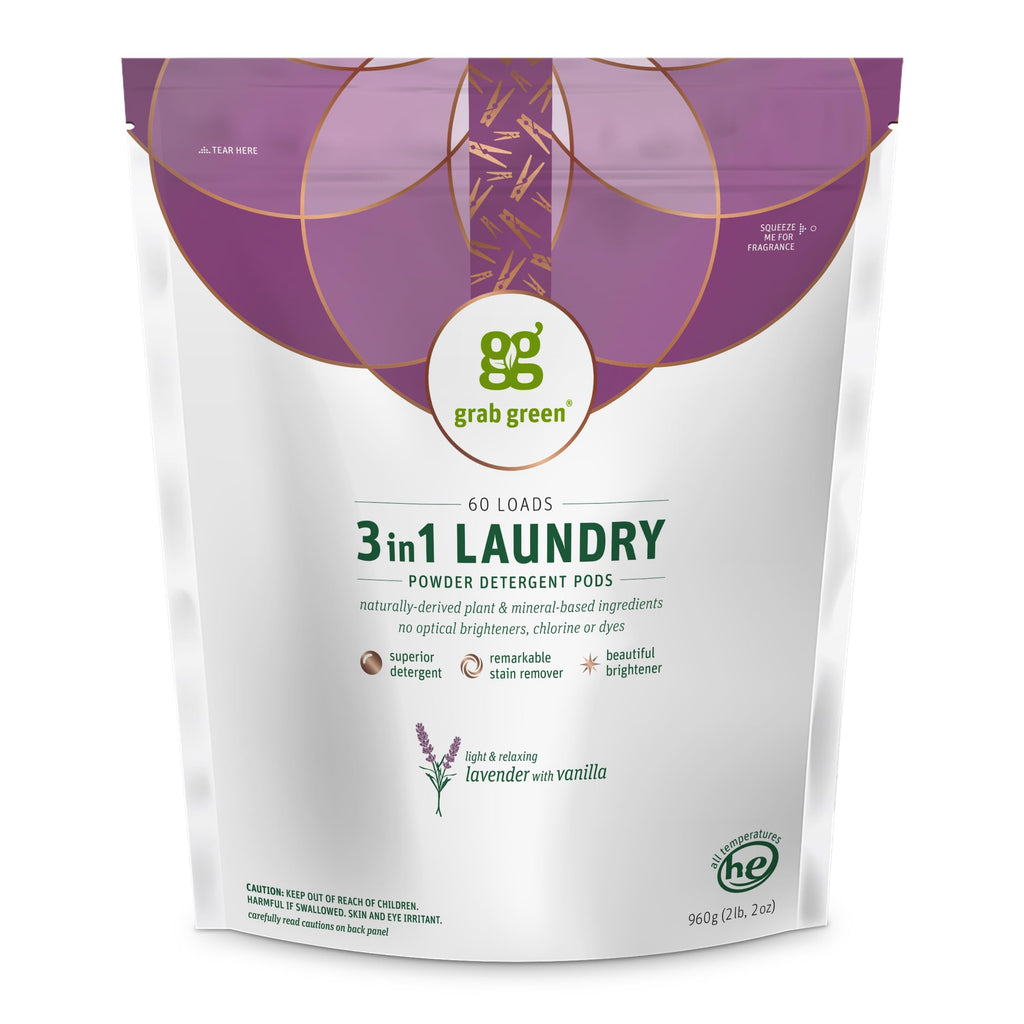 Grab Green 3-in-1 Laundry Detergent Pods | Plant-Based

