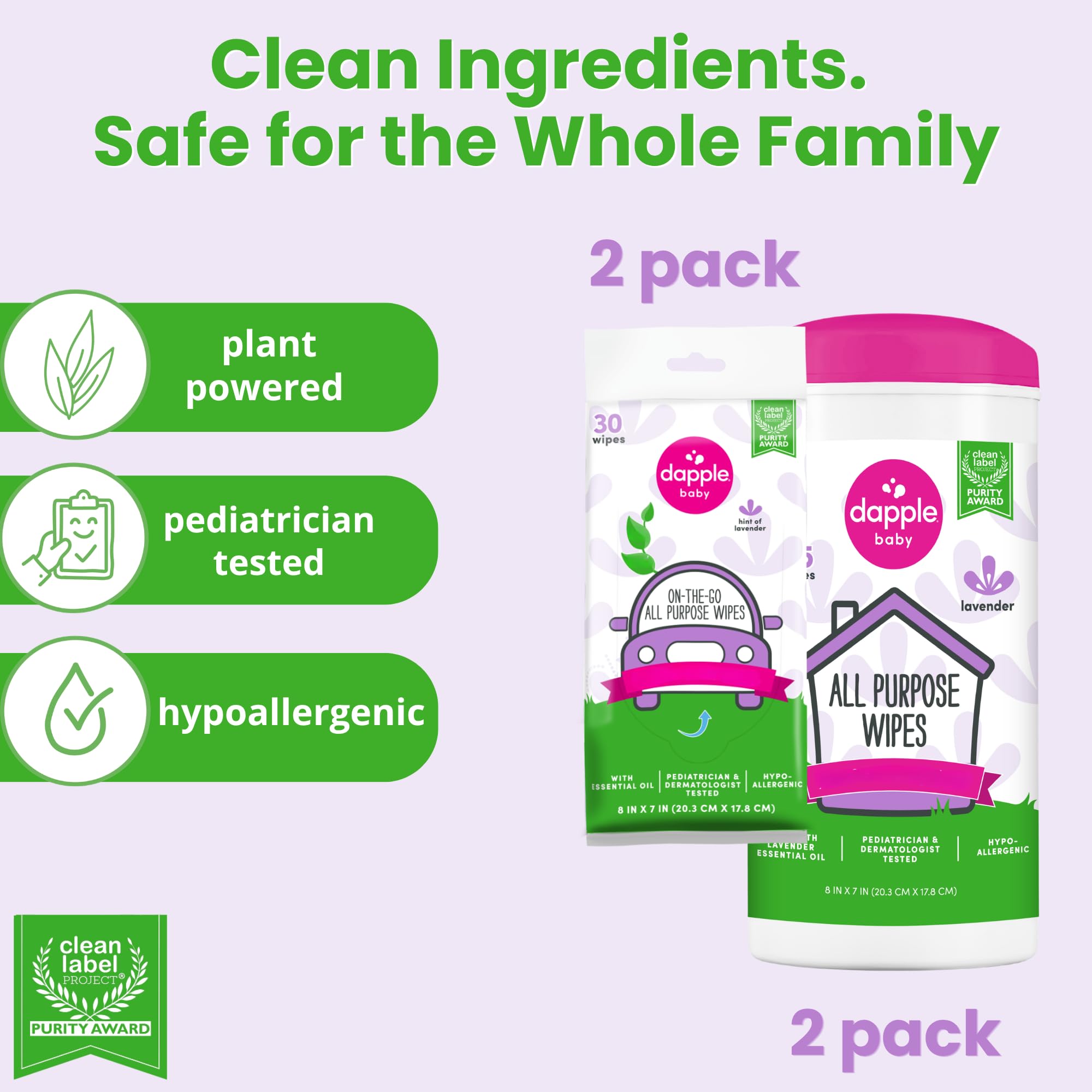 Dapple Baby All-Purpose Cleaning Wipes Plant-Powered

