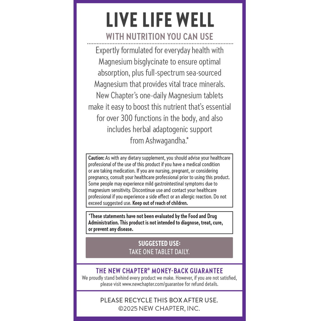 Magnesium + Ashwagandha Supplement by New Chapter

