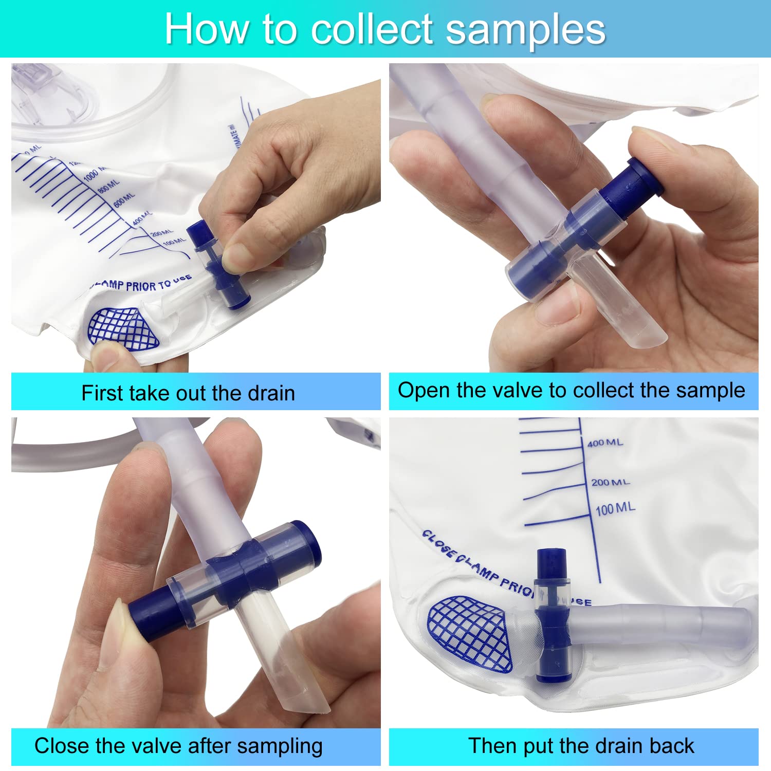 Urinary Drainage Bag with Anti-Reflux Chamber - Medical-Grade

