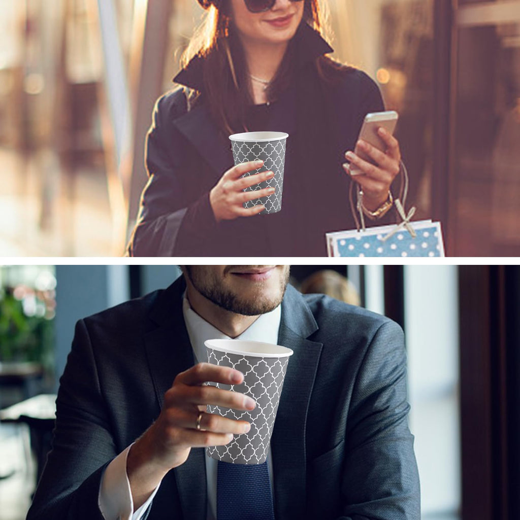 Lamosi Insulated Disposable Paper Cups for Hot & Cold Drinks


