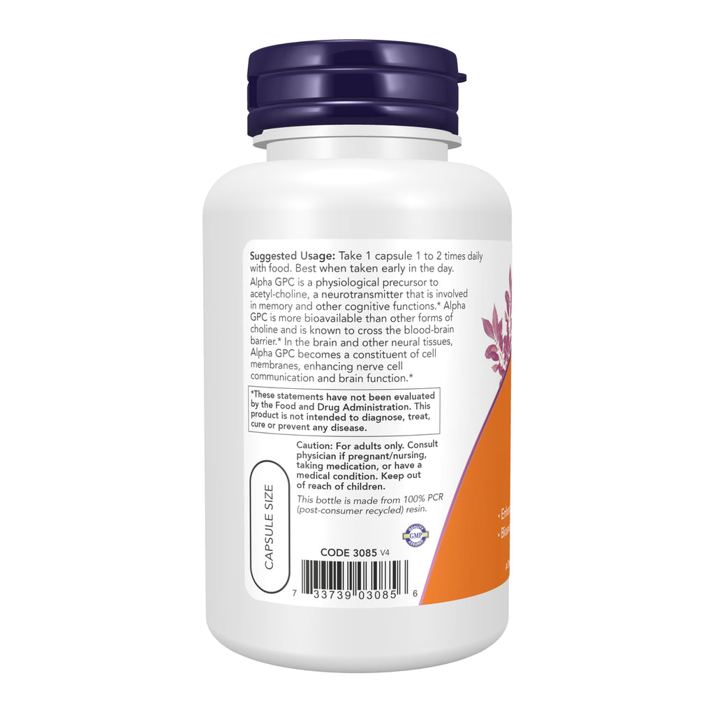 NOW Alpha GPC Dietary Supplement - Bioavailable Choline

