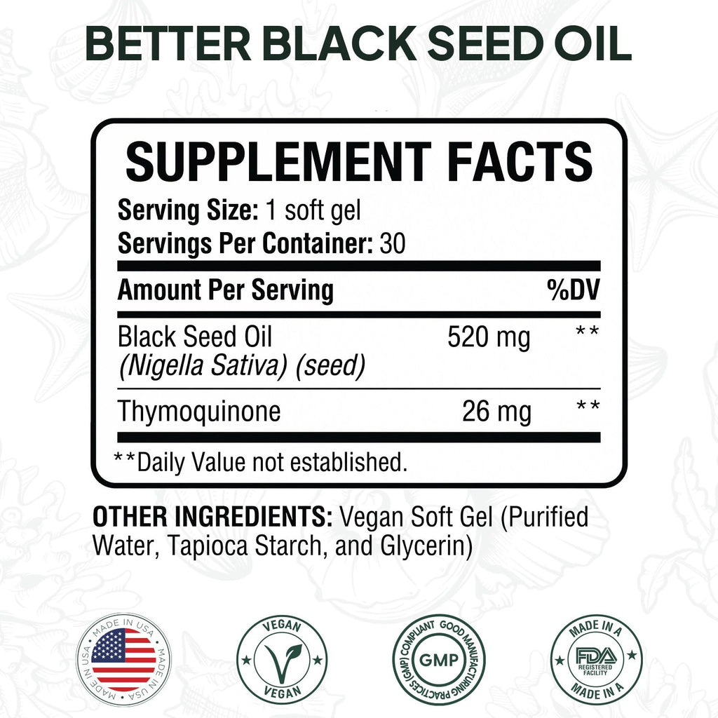 Better Black Seed Oil Organics Ocean 5% Thymoquinone


