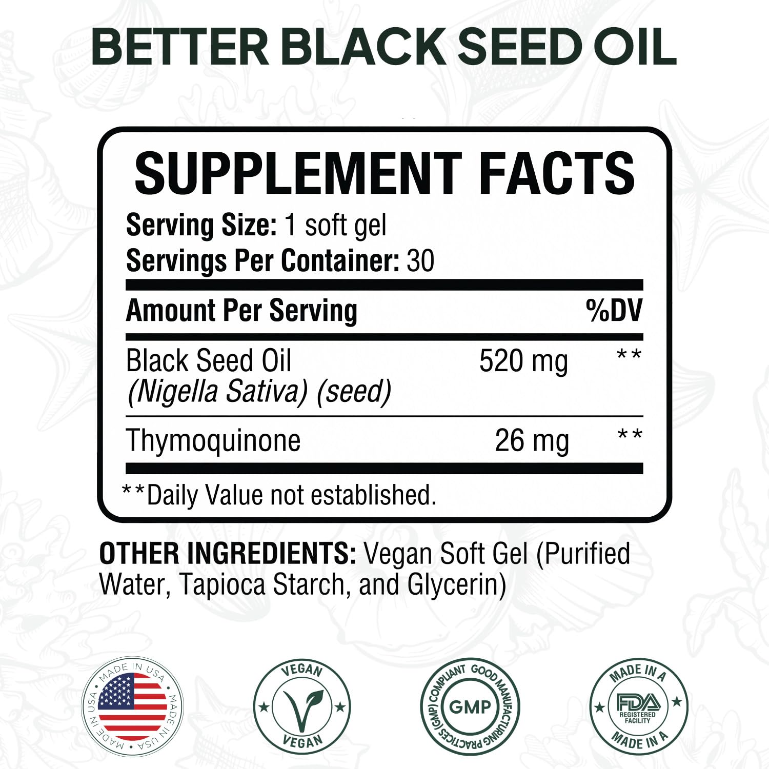 Better Black Seed Oil Organics Ocean 5% Thymoquinone

