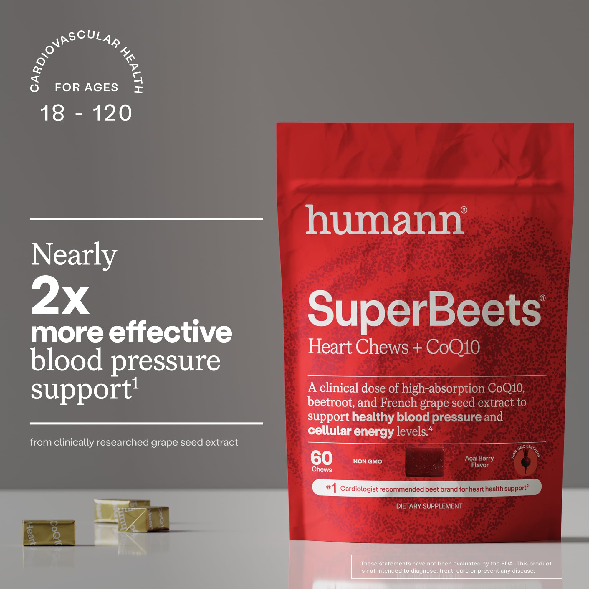 HumanN SuperBeets Triple-action Heart Chews with CoQ10

