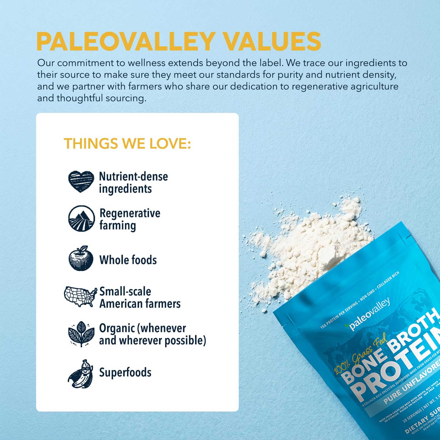 Paleovalley Grass-Fed Beef Bone Broth Protein Powder

