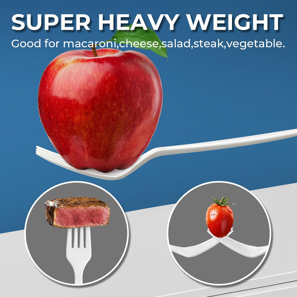 Disposable Plastic Cutlery Set - Heavy-Duty Forks & Spoons

