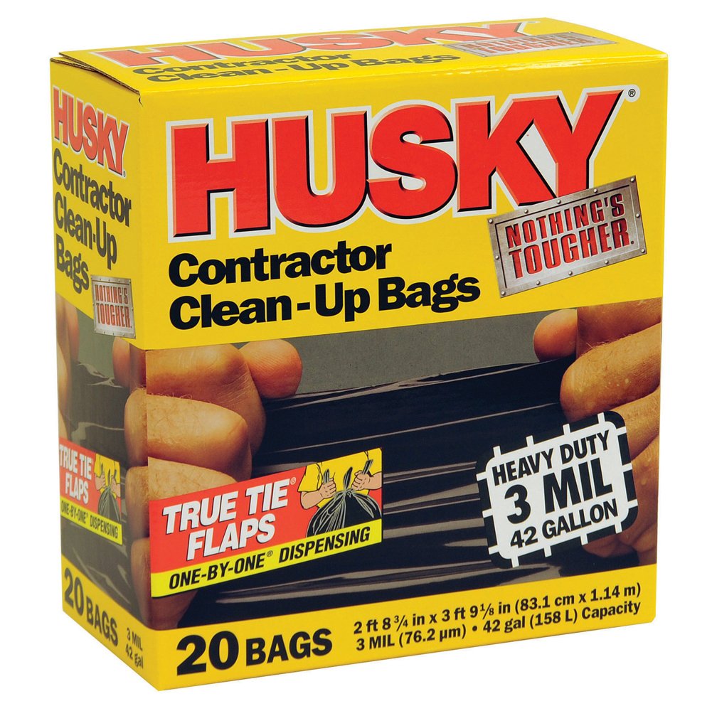 Husky Contractor Clean-Up Bags - High-Performance Polyethylene


