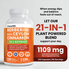 Berberine Supplement with Cinnamon & Green Tea for Energy

