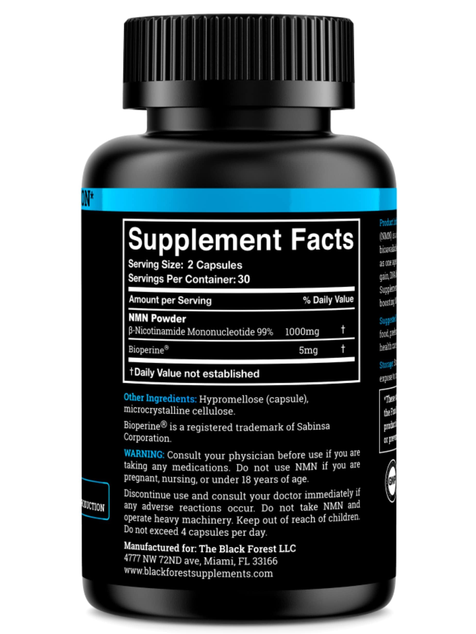 Black Forest NMN Supplement with BioPerine for NAD+

