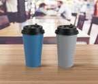 LITOPAK Disposable Cups with Lids – Blue & Gray

