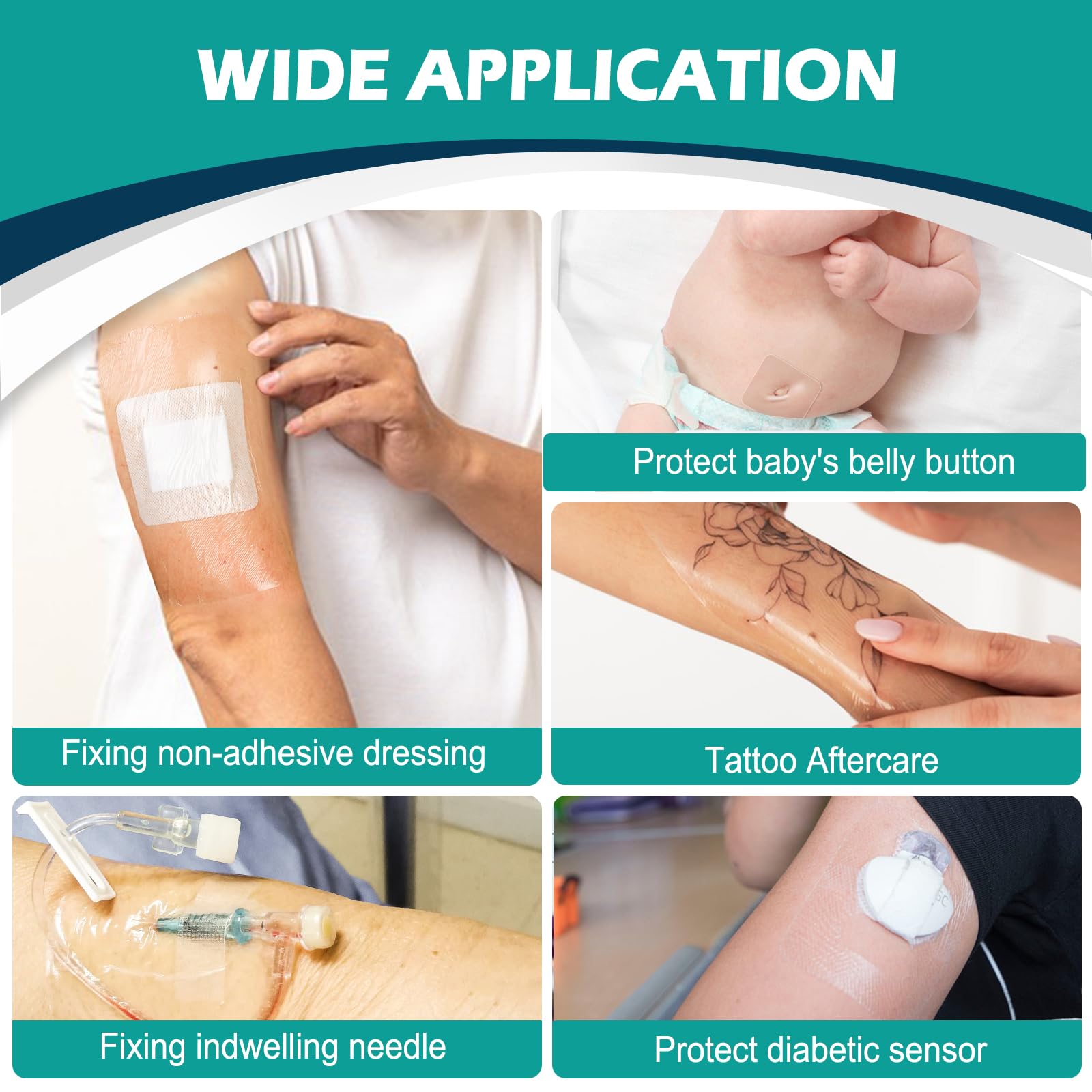 Transparent Film Dressing Waterproof Bandage Latex-Free

