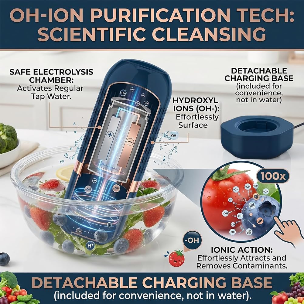 OH-ION Produce Washer — Wireless IPX7 Waterproof

