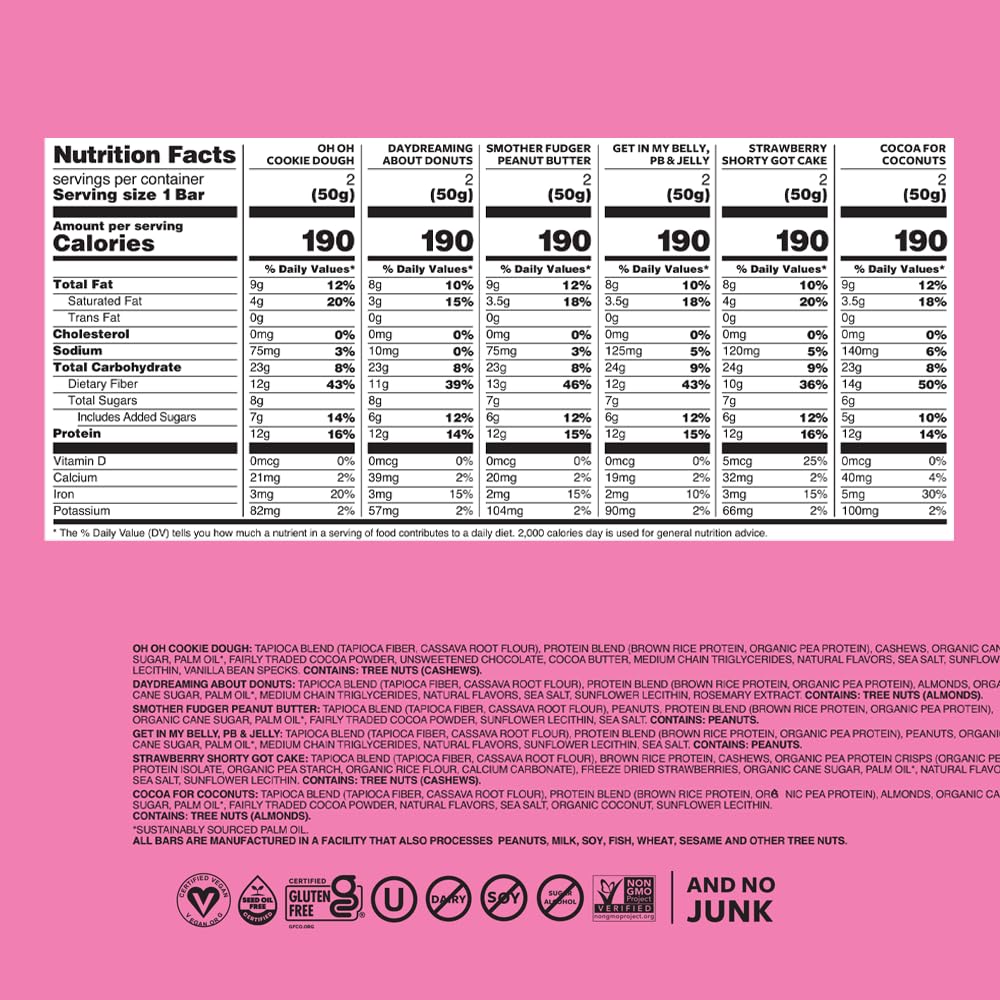 TRUBAR Vegan Protein Bars Plant-Based Gluten Free

