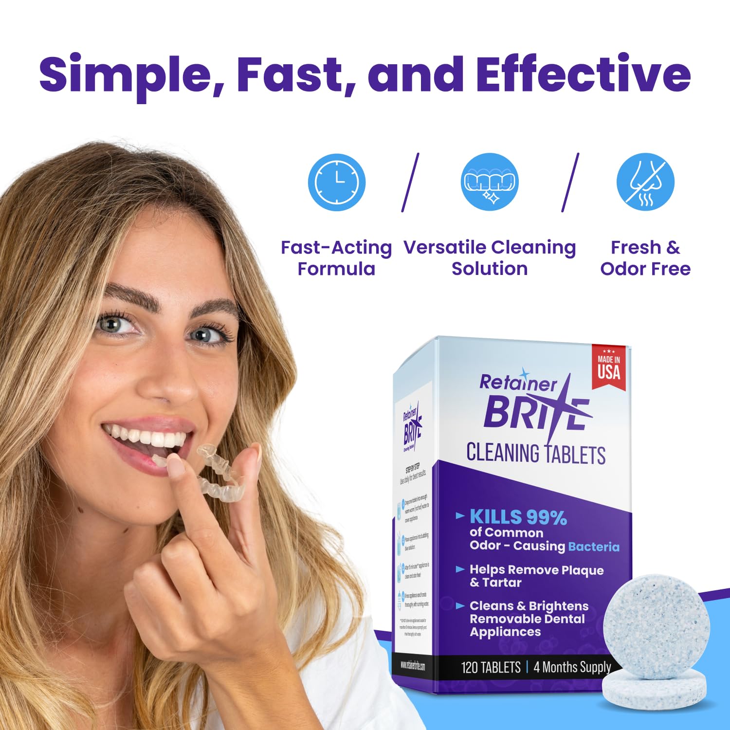 Retainer Brite Cleaning Tablets for Dental Appliances

