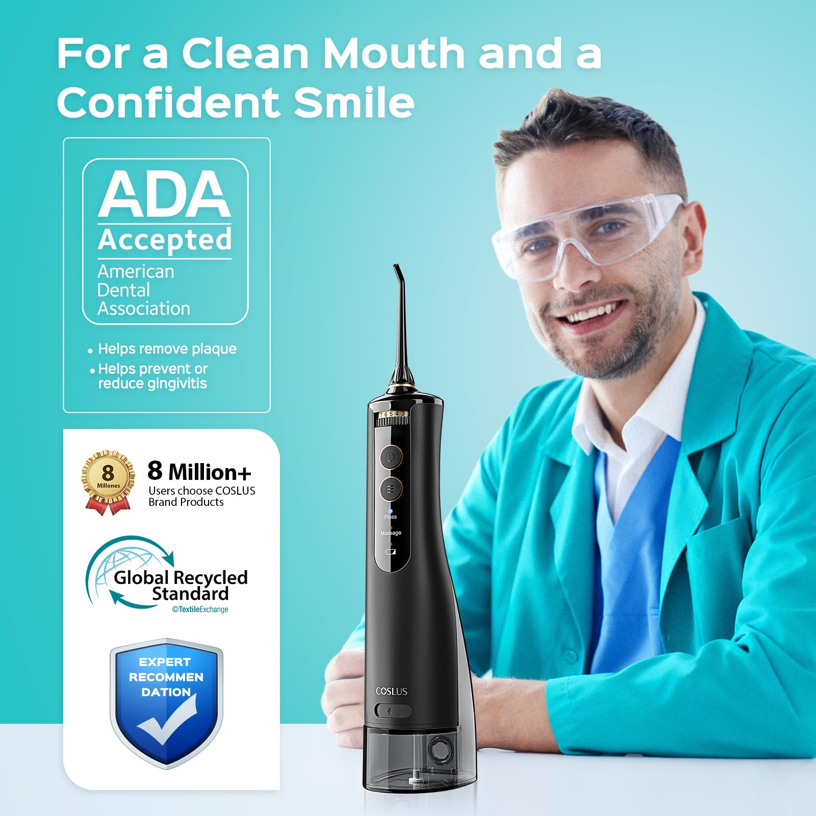 COSLUS ADA E40 Water Flosser - 10 Settings

