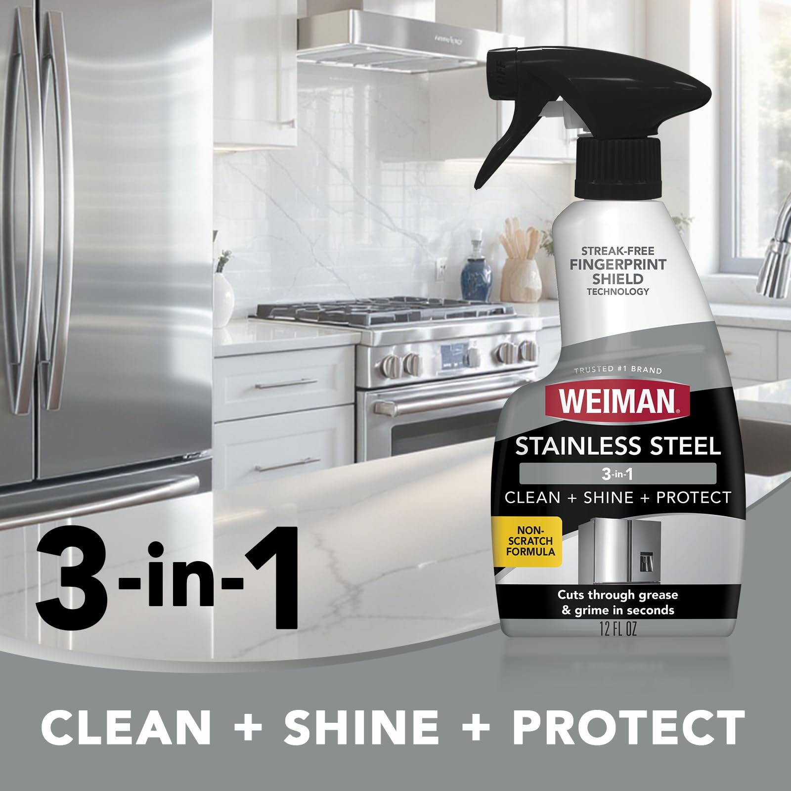Weiman Stainless Steel Cleaner & Polish | Streak-Free Shine

