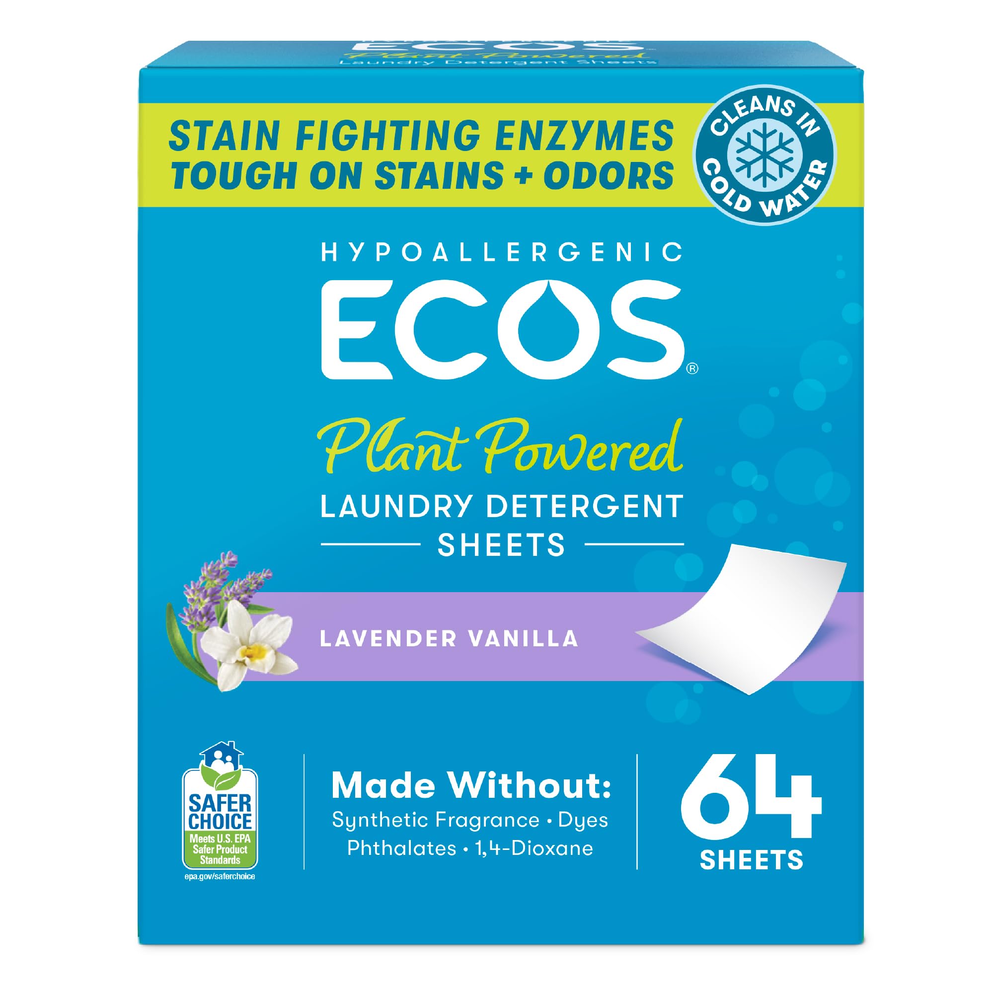 ECOS Laundry Detergent Sheets Lavender Vanilla


