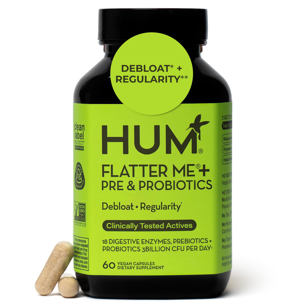 HUM Flatter Me Digestive Enzymes with Prebiotics Probiotics

