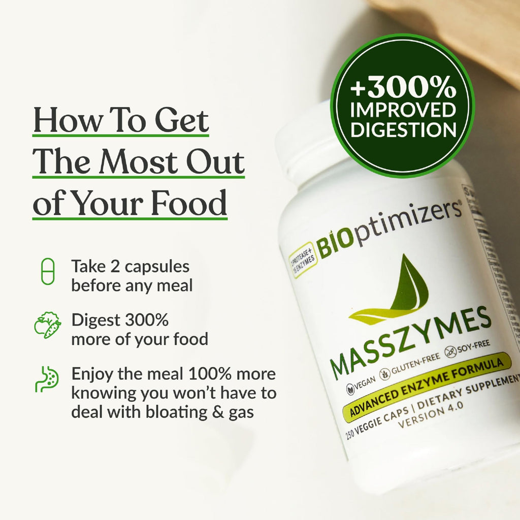 MassZymes Digestive Enzymes by BIOptimizers for Gut Health

