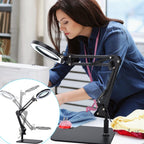 LED Magnifier Desk Lamp with 5-Dopter Lens - 3 Color Modes

