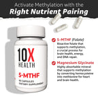 10X Health 5-MTHF Methylfolate Supplement for Brain & Heart

