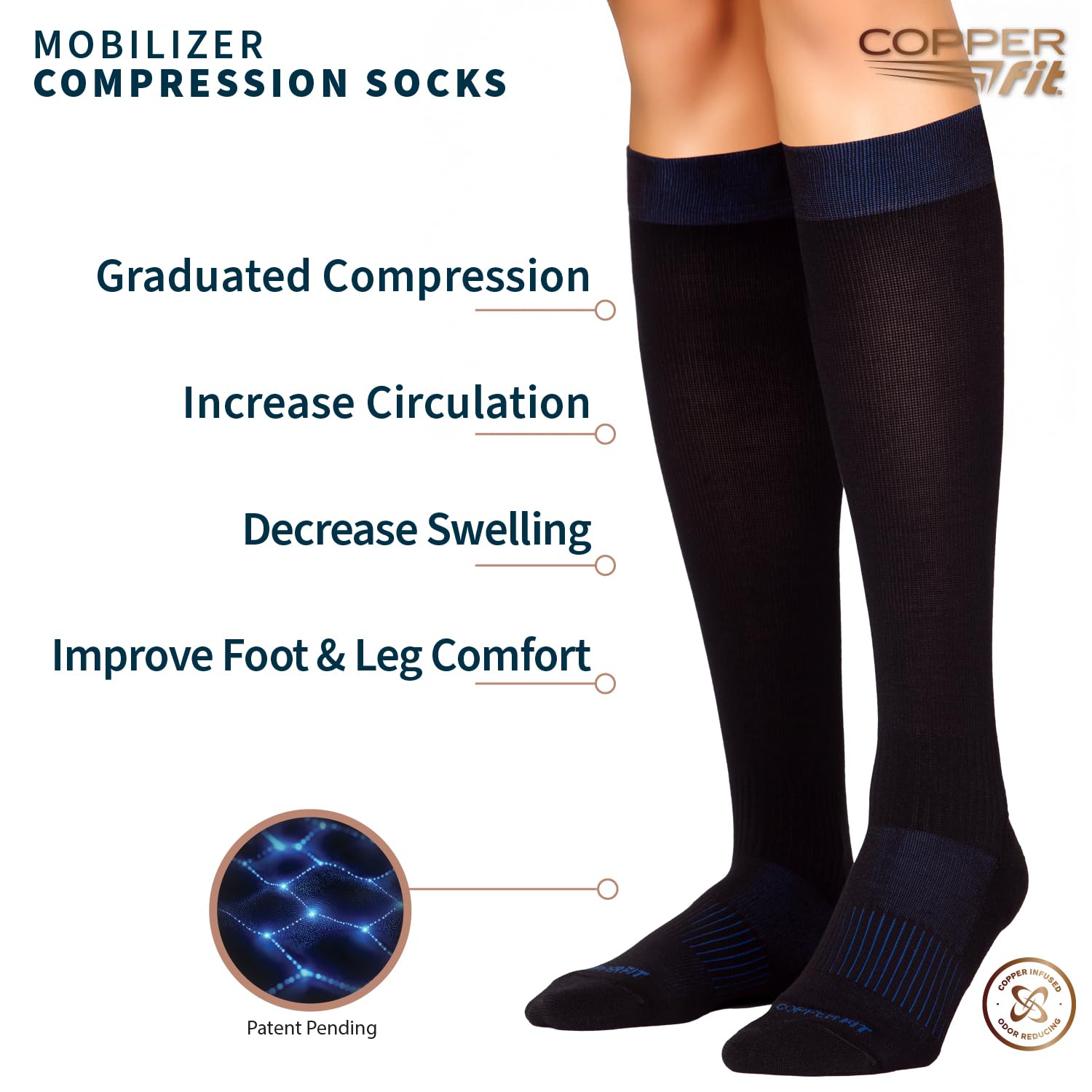Copper Fit Mobilizer Compression Socks for Men and Women

