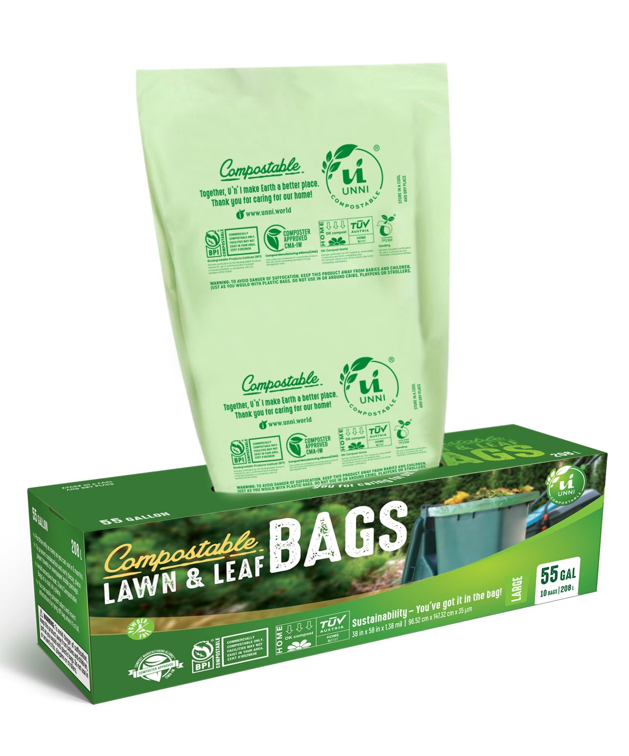 Unni Compostable Trash Bags - Extra Thick Home Liners