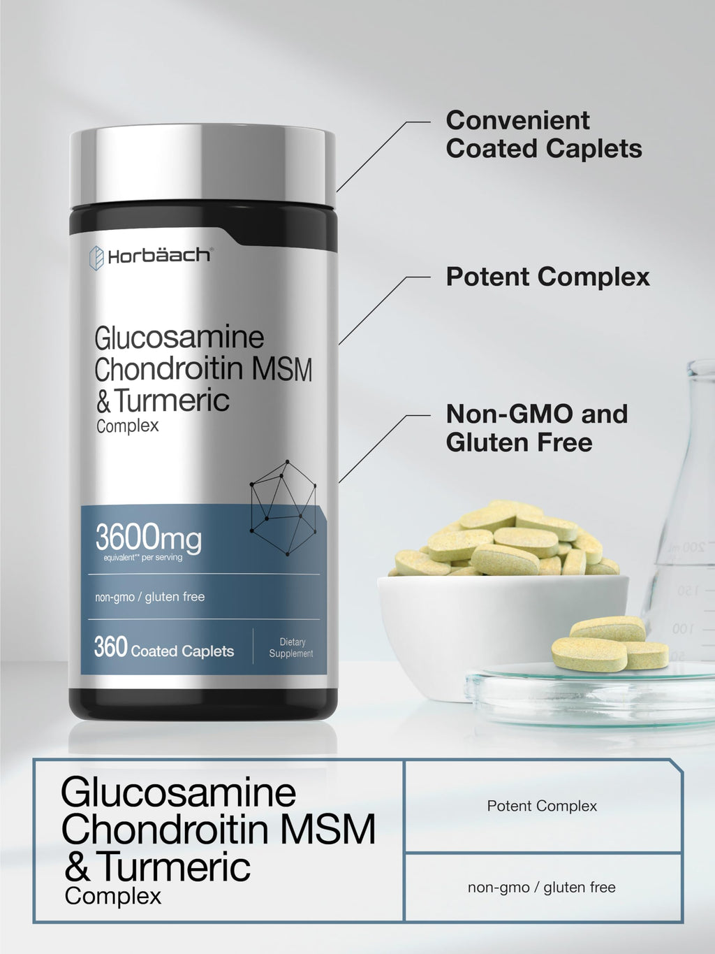 Horbäach Glucosamine Chondroitin MSM with Turmeric

