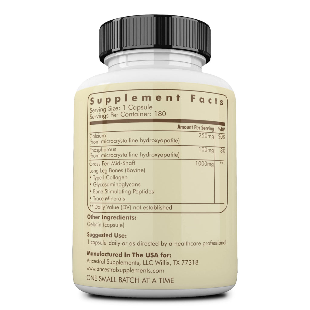 Ancestral Supplements Living Bone Capsules | Grass-Fed Beef

