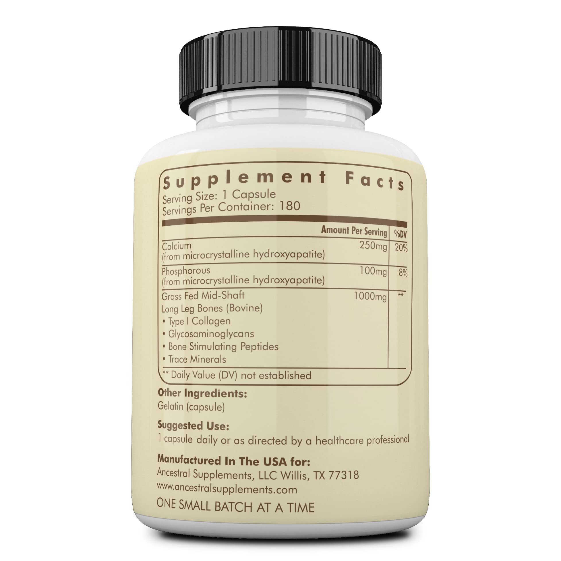 Ancestral Supplements Living Bone Capsules | Grass-Fed Beef

