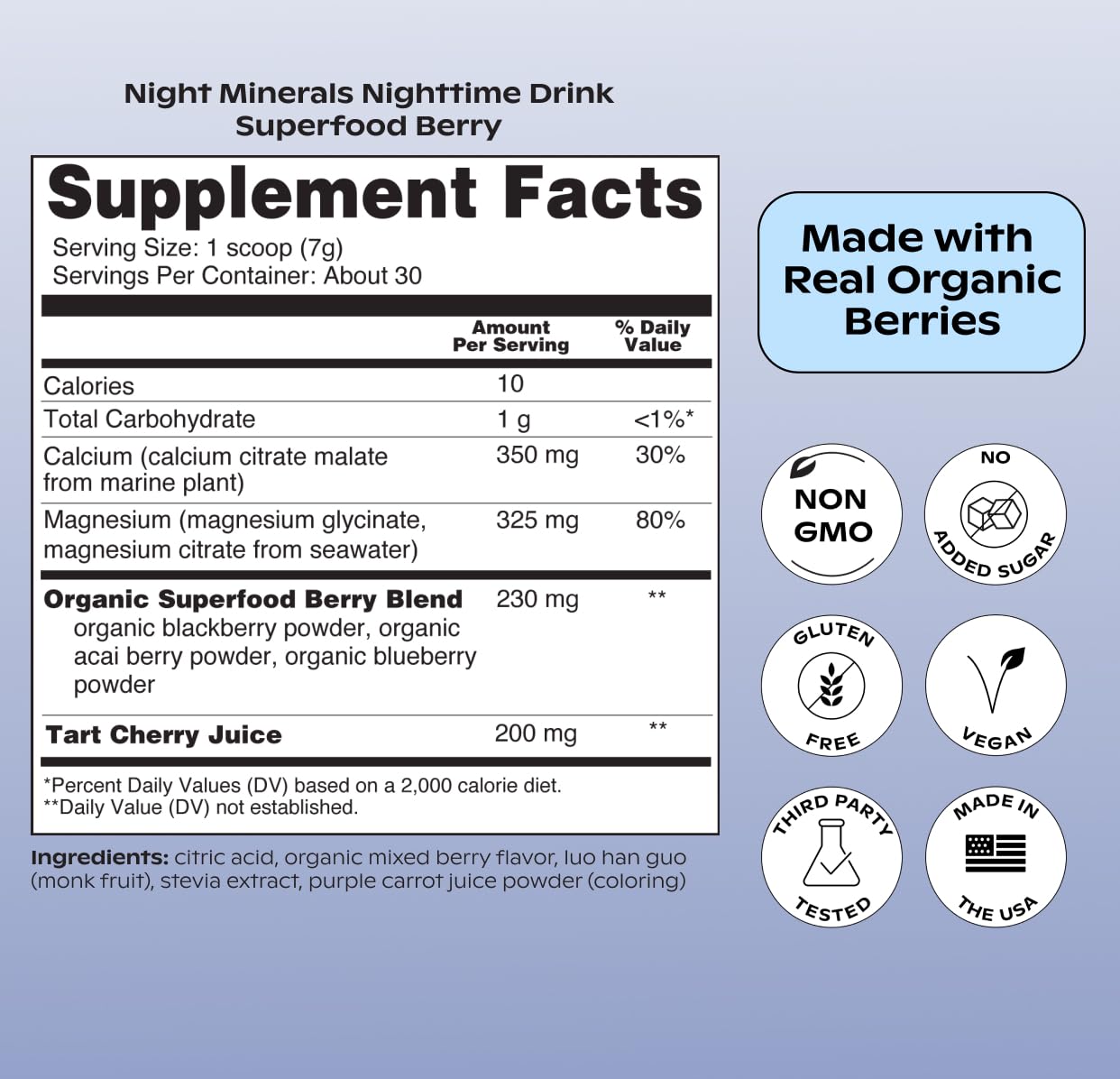 Night Minerals Magnesium and Calcium Sleep Drink Mix

