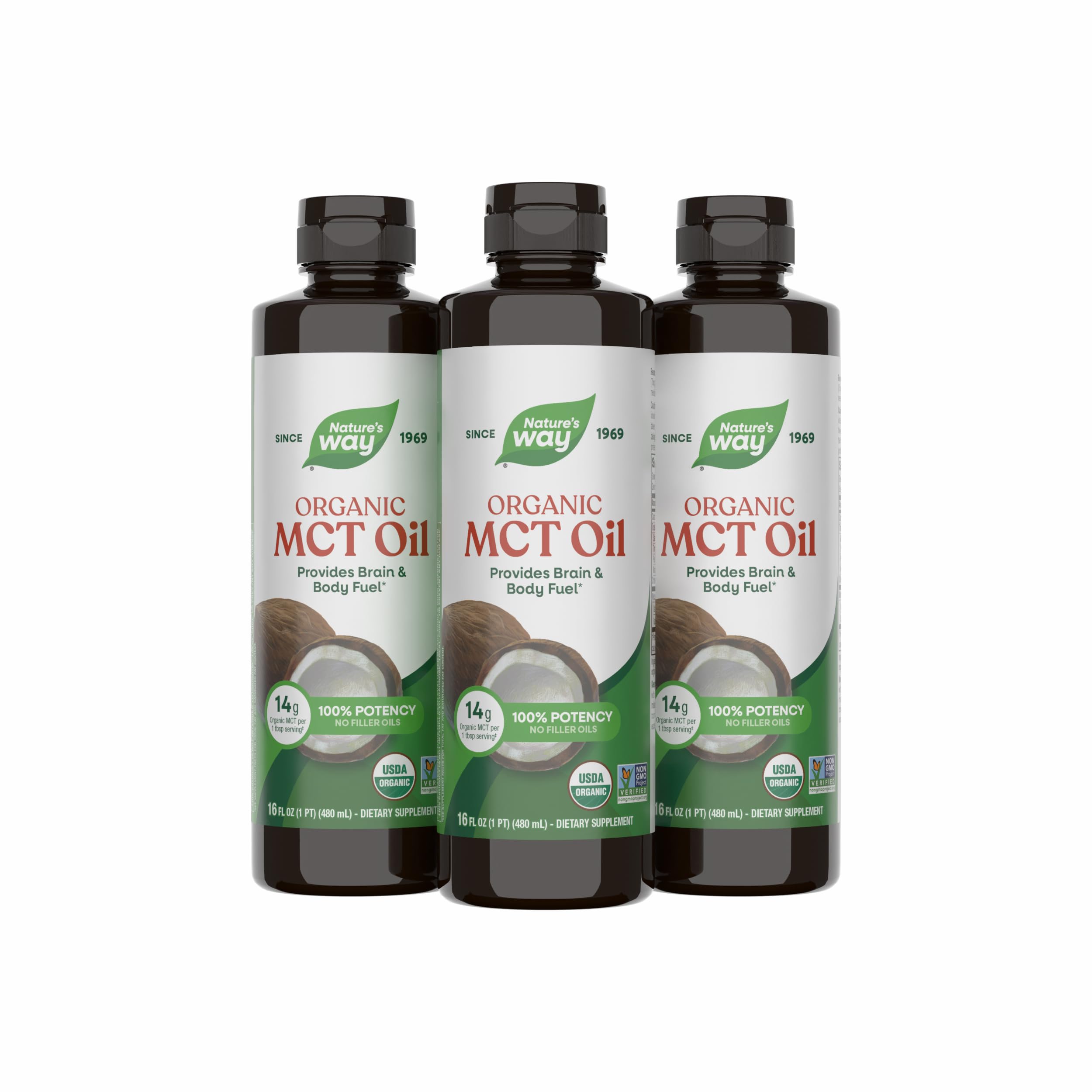 Nature's Way Organic MCT Oil – Coconut MCT Oil with C8 & C10