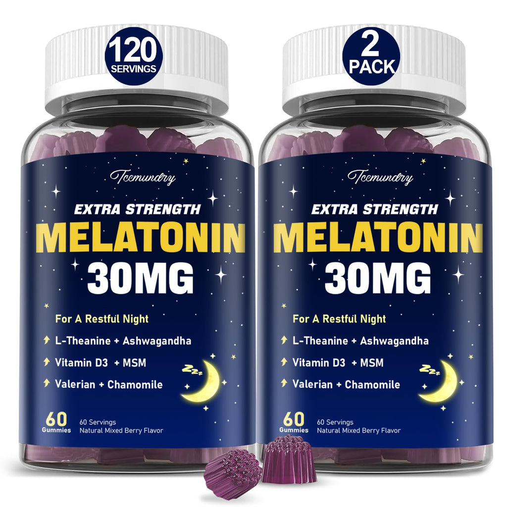 Melatonin Gummies 30mg for Adults with L-Theanine - Berry

