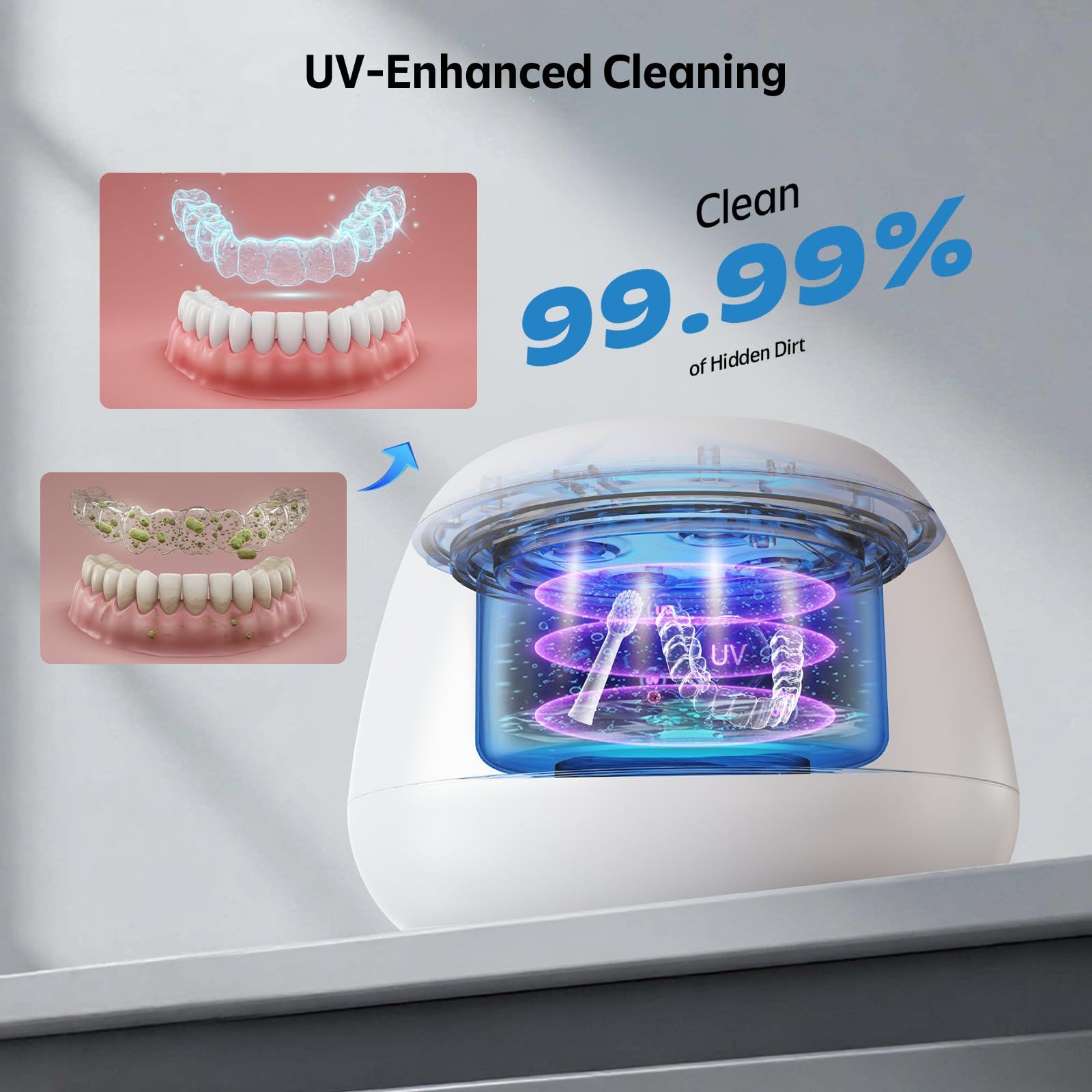 Ultrasonic Retainer Cleaner Pod for Aligners & Trays

