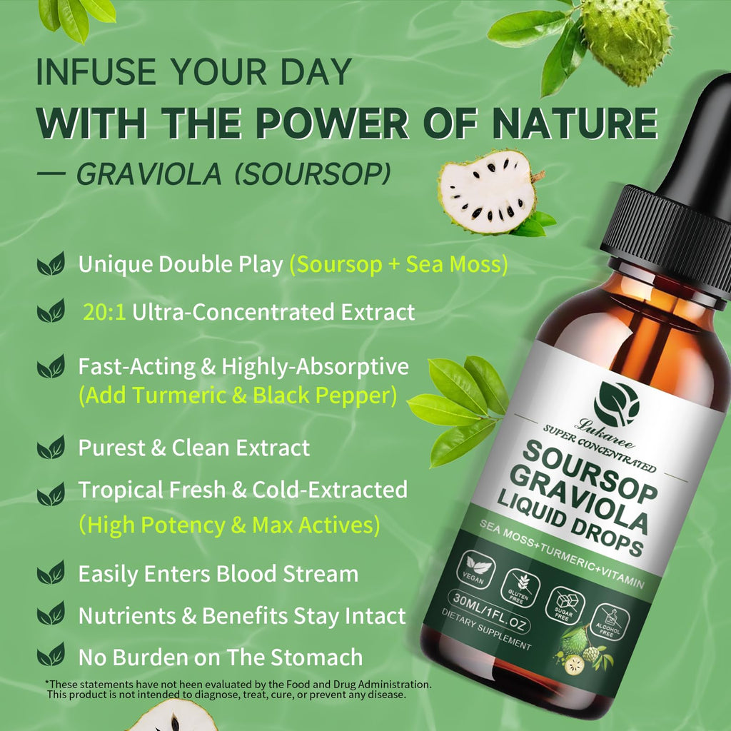 Lukaree Soursop Liquid Drops with Sea Moss for Immunity

