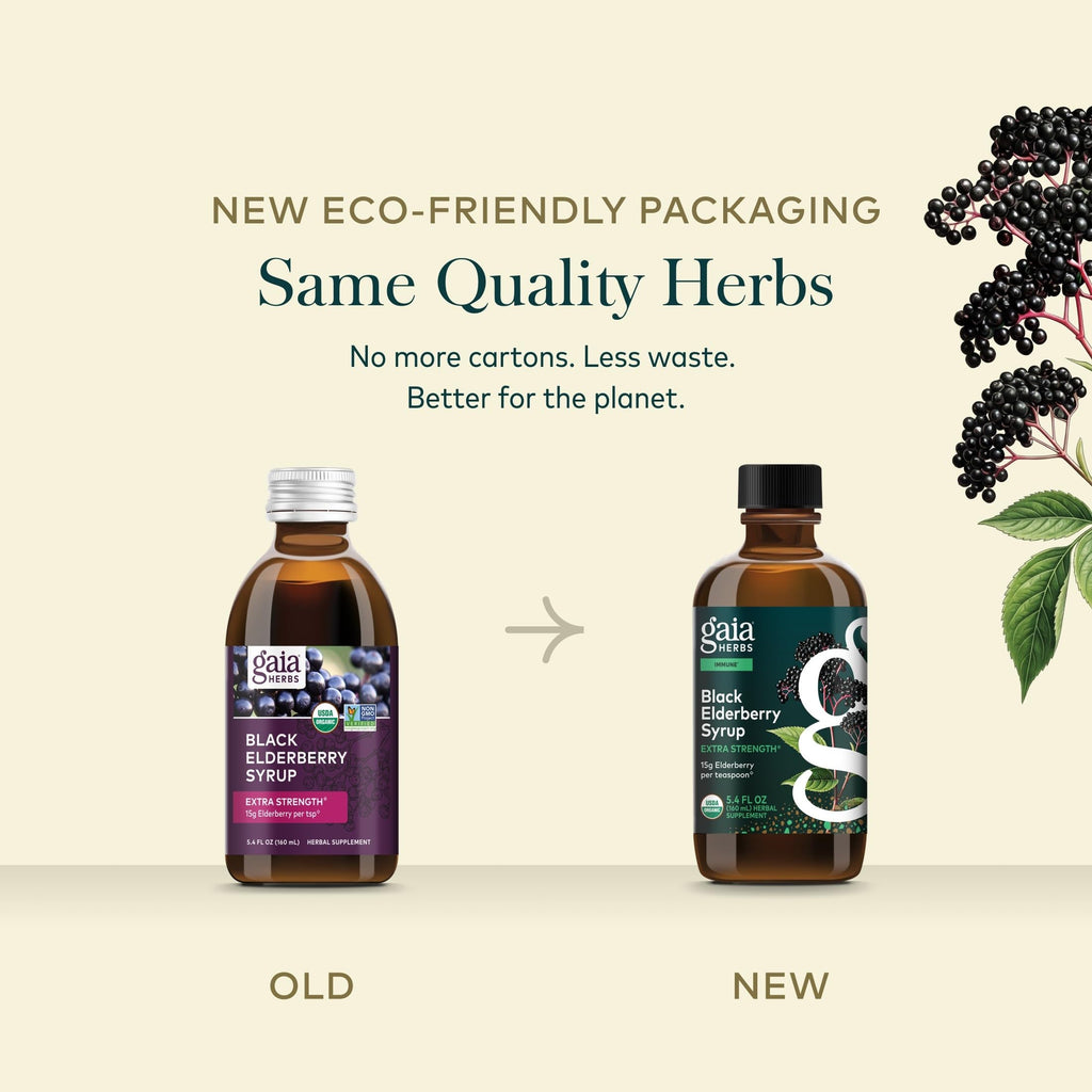 Gaia Herbs Black Elderberry Syrup for Immune Support

