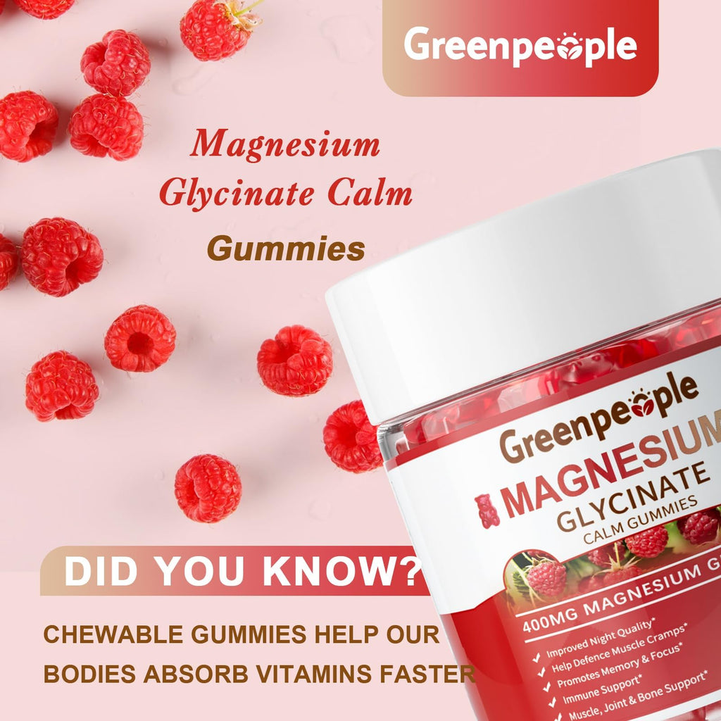GREENPEOPLE Magnesium Glycinate Gummies 400mg | Calm Sleep

