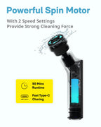 HOTO Cordless Spin Scrubber IPX7 Waterproof Long Handle

