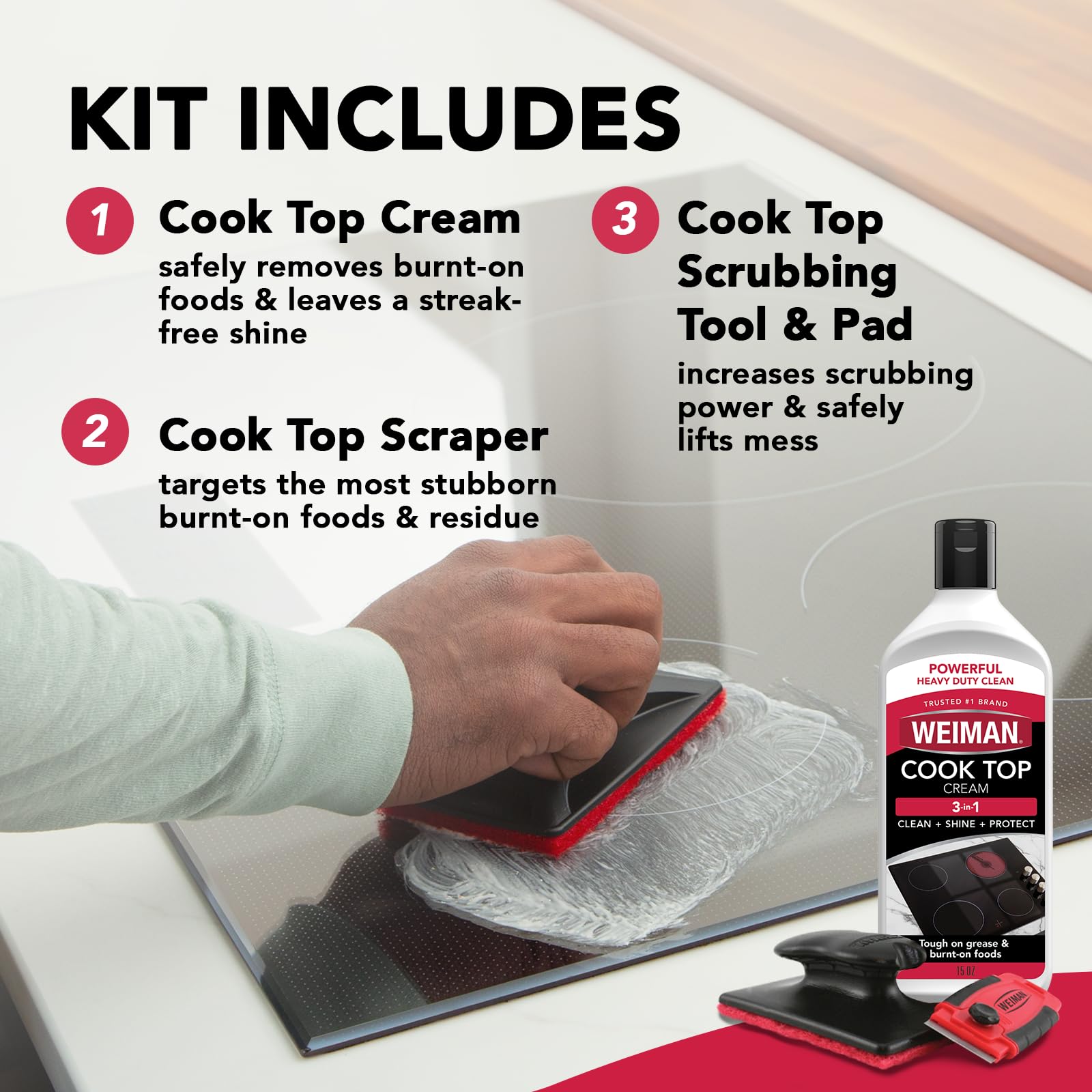 Weiman Glass & Ceramic Cooktop Cleaner Kit - Induction Safe

