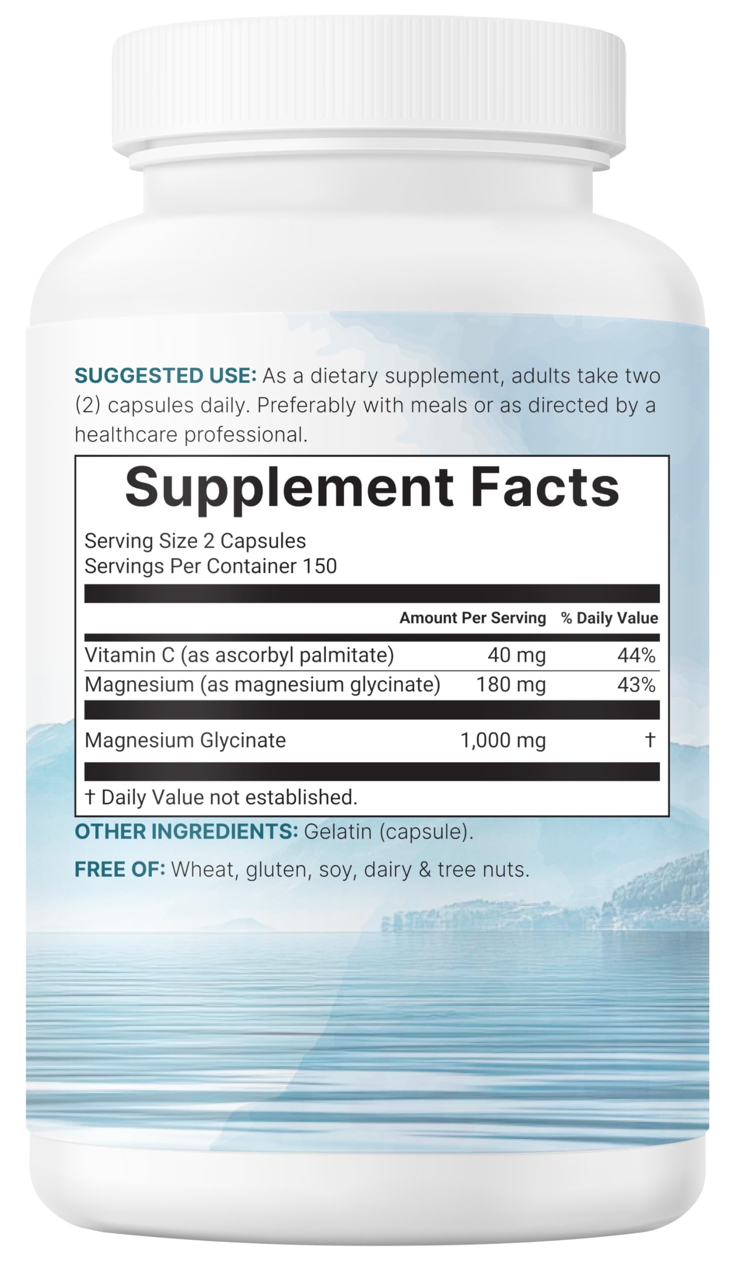 Micro Ingredients Magnesium Glycinate with Vitamin C Non-GMO

