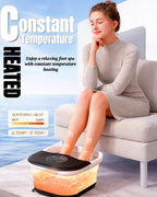 Foot Spa Massager Collapsible Heated Bath | Shiatsu Rollers

