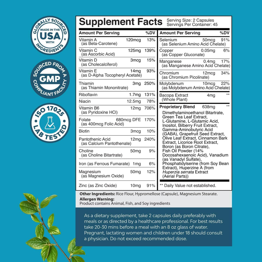Nootropic Brain Supplement for Memory and Focus

