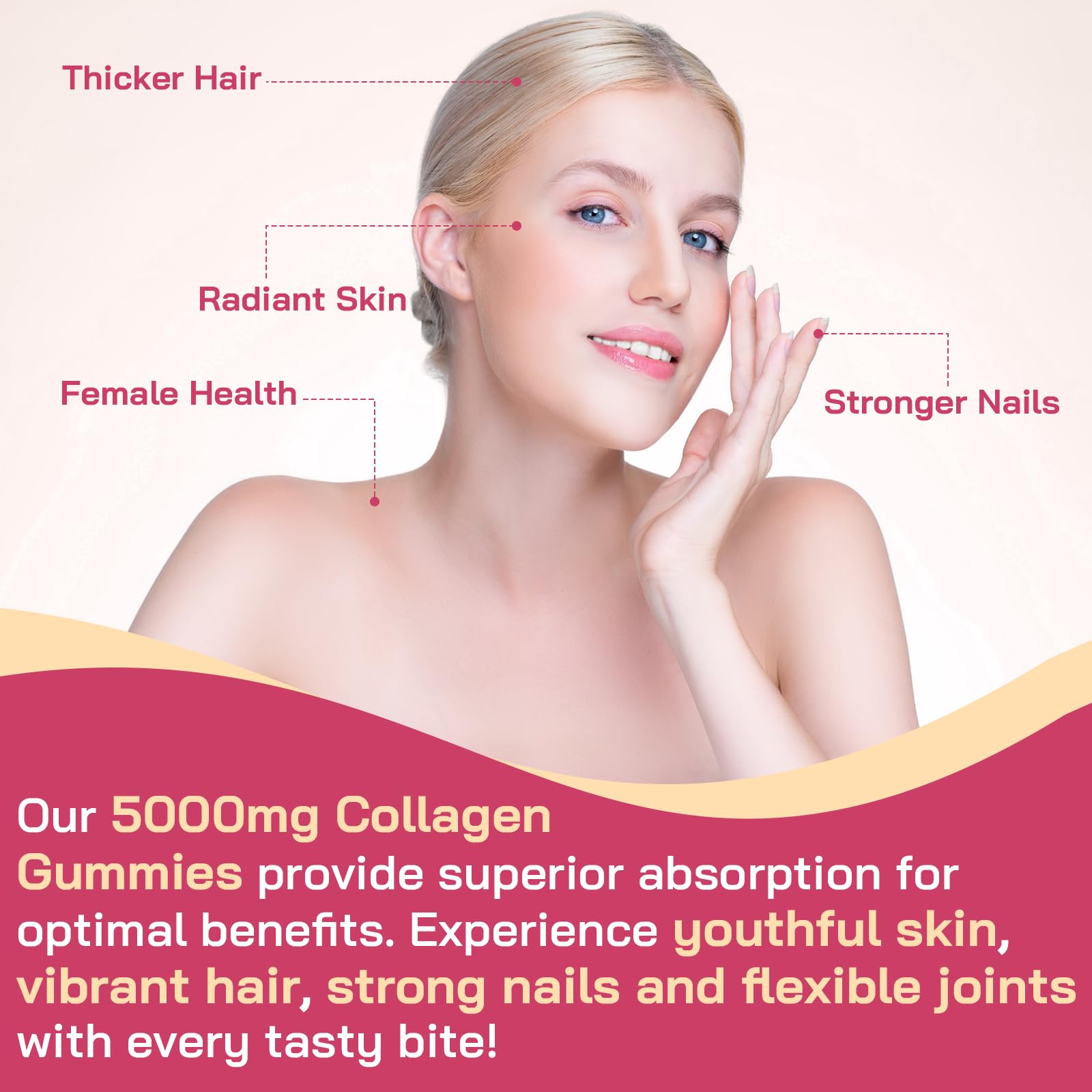 Hydrolyzed Collagen Gummies for Skin, Hair, Nails and Joints

